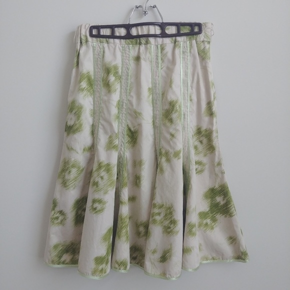4/$20 "Just Below Waist" 100% cotton abstract print flared skirt ribbons sz 8 - Picture 2 of 11